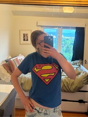 DC Comics Blue Logo Interior Print Tee